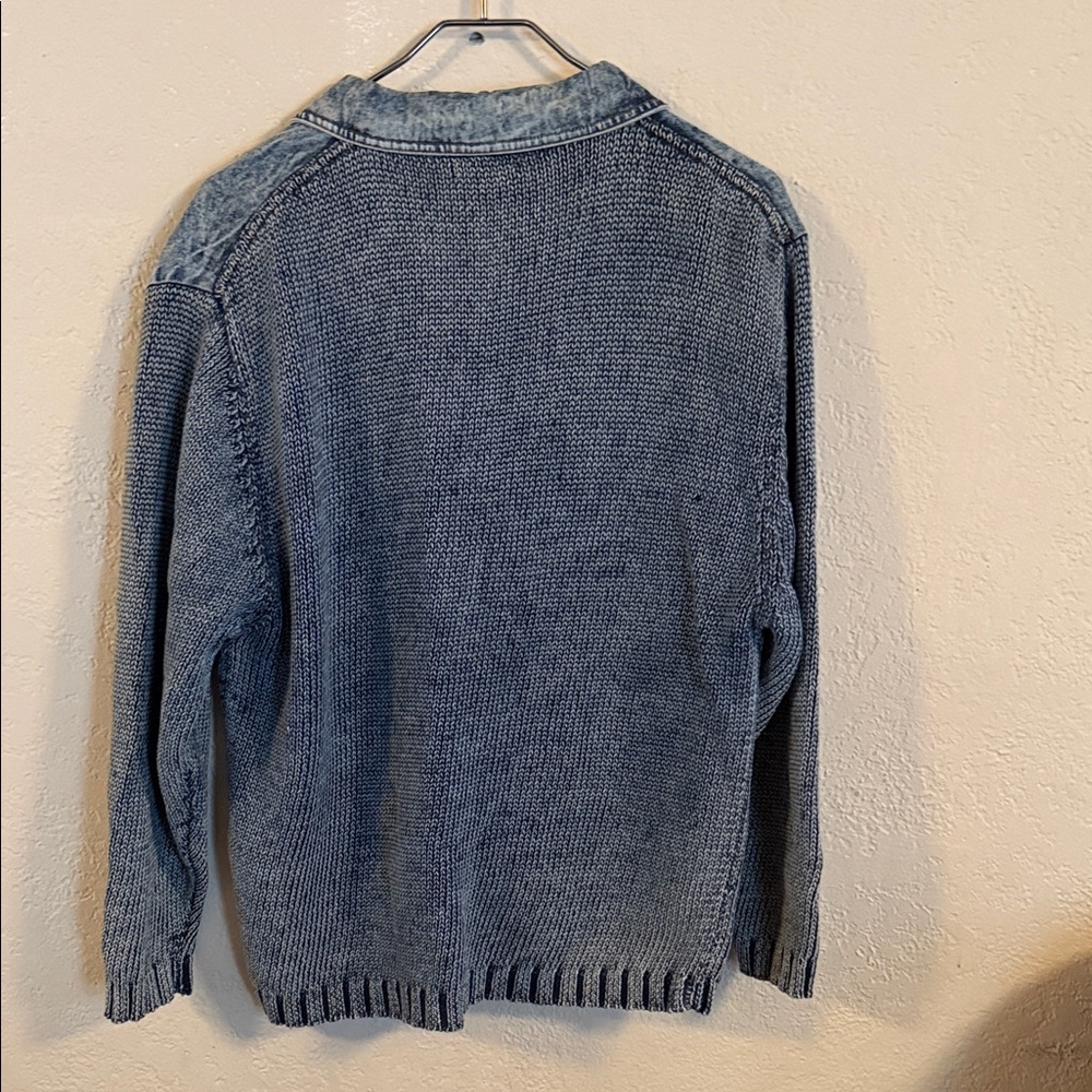Vintage Denim Button-Up Sweater - Picture 6 of 7